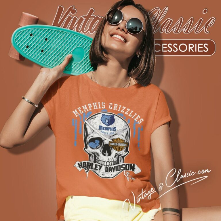 Memphis Grizzlies Harley Davidson Skull Women T Shirt Memphis Grizzlies Harley Davidson Skull Women T Shirt