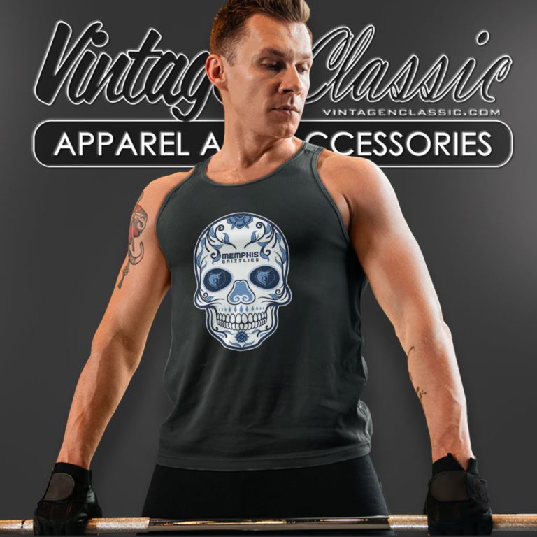 Memphis Grizzlies Sugar Skull Tank Top Racerback Memphis Grizzlies Sugar Skull Tank Top Racerback
