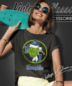 Memphis Tigers Ncaa Christmas Grinch Shirt I Hate People But I Love My Memphis Women TShirt