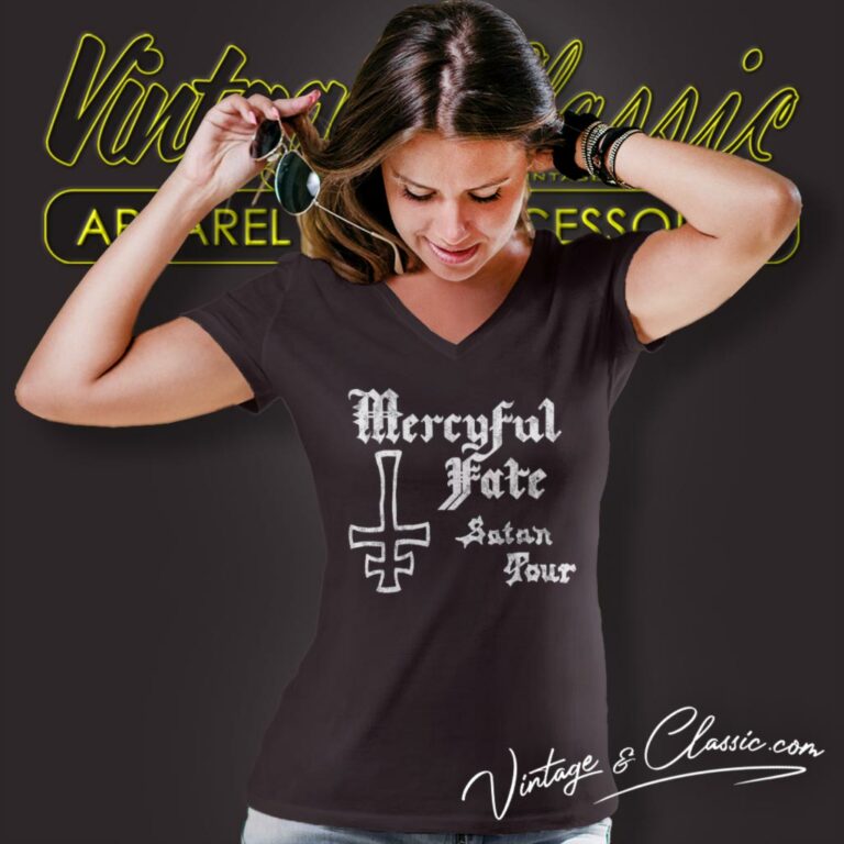 Mercyful Fate Satan V Neck TShirt Mercyful Fate Satan V Neck TShirt