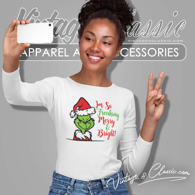 Merry And Bright Grinch Christmas Long Sleeve Tee Merry And Bright Grinch Christmas Long Sleeve Tee