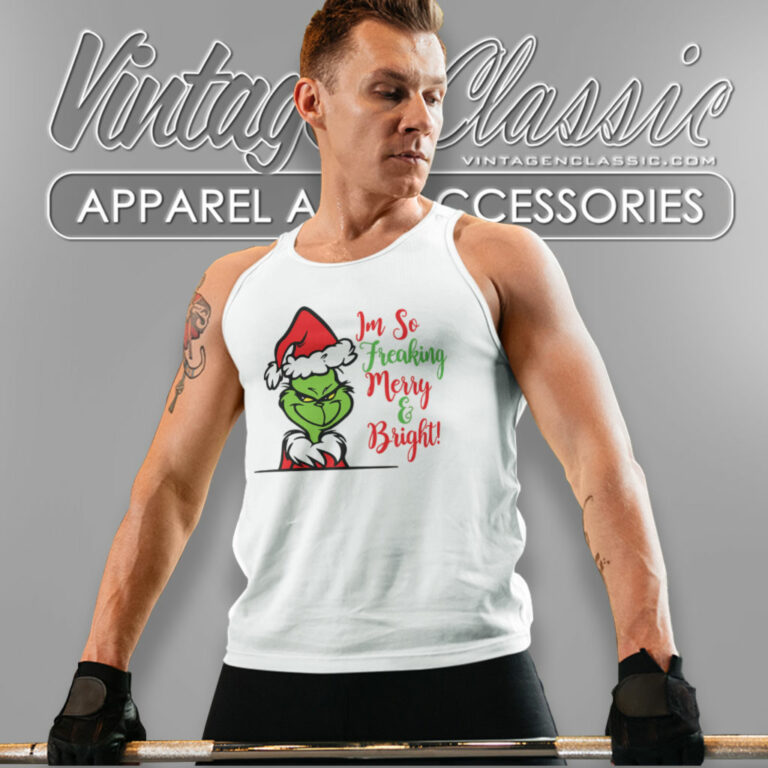 Merry And Bright Grinch Christmas Tank Top Racerback Merry And Bright Grinch Christmas Tank Top Racerback