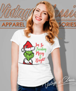 Merry And Bright Grinch Christmas Women T Shirt