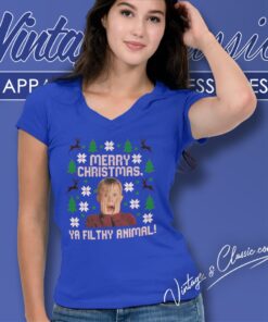 Merry Christmas Kevin Shirt 5 Merry Christmas Kevin V Neck TShirt