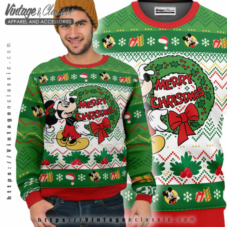 Merry Christmas Mickey Disney Ugly Sweater Ugly Sweater Merry Christmas Mickey Disney Ugly Sweater Ugly Sweater