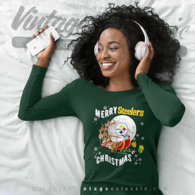 Merry Christmas Santa Claus Football Pittsburgh Steeler Long Sleeve Tee Merry Christmas Santa Claus Football Pittsburgh Steeler Long Sleeve Tee