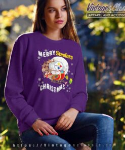 Merry Christmas Santa Claus Football Pittsburgh Steeler Sweatshirt