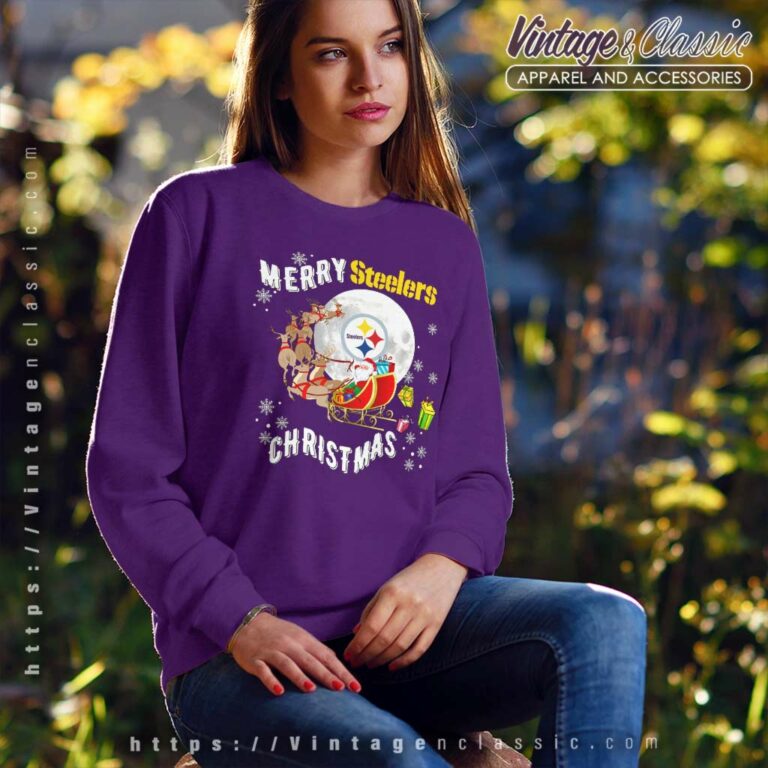 Merry Christmas Santa Claus Football Pittsburgh Steeler Sweatshirt Merry Christmas Santa Claus Football Pittsburgh Steeler Sweatshirt