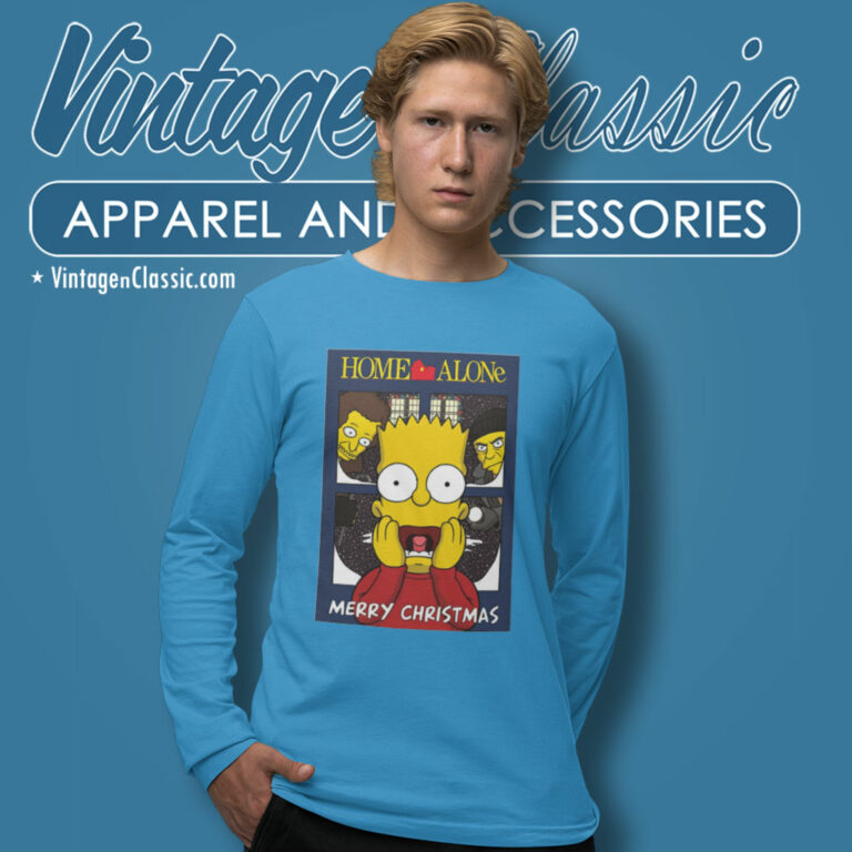 Merry Christmas Shirt Simpsons Home Alone Long Sleeve Tee Merry Christmas Shirt Simpsons Home Alone Long Sleeve Tee