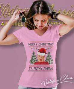 Merry Christmas Shirt Ya Filthy Animal 6 Merry Christmas Shirt Ya Filthy Animal V Neck TShirt