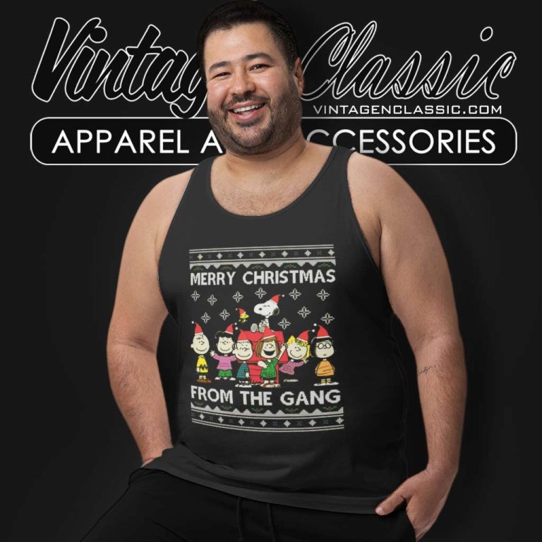 Merry Christmas Snoopy Peanuts From The Gang Tank Top Racerback Merry Christmas Snoopy Peanuts From The Gang Tank Top Racerback