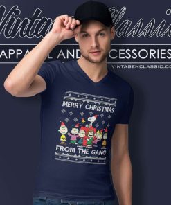 Merry Christmas Snoopy Peanuts From The Gang V Neck TShirt