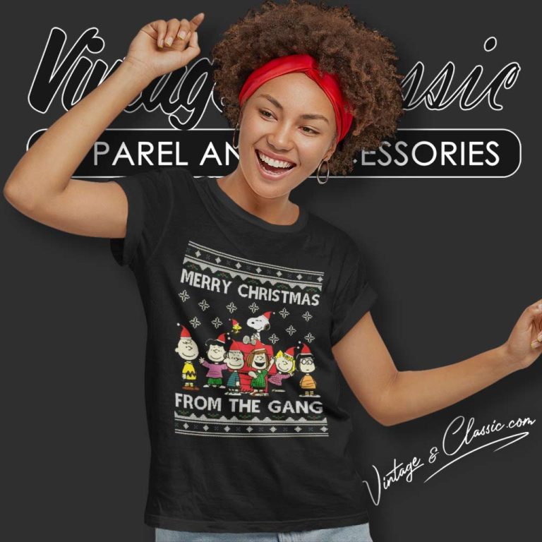 Merry Christmas Snoopy Peanuts From The Gang Women TShirt Merry Christmas Snoopy Peanuts From The Gang Women TShirt