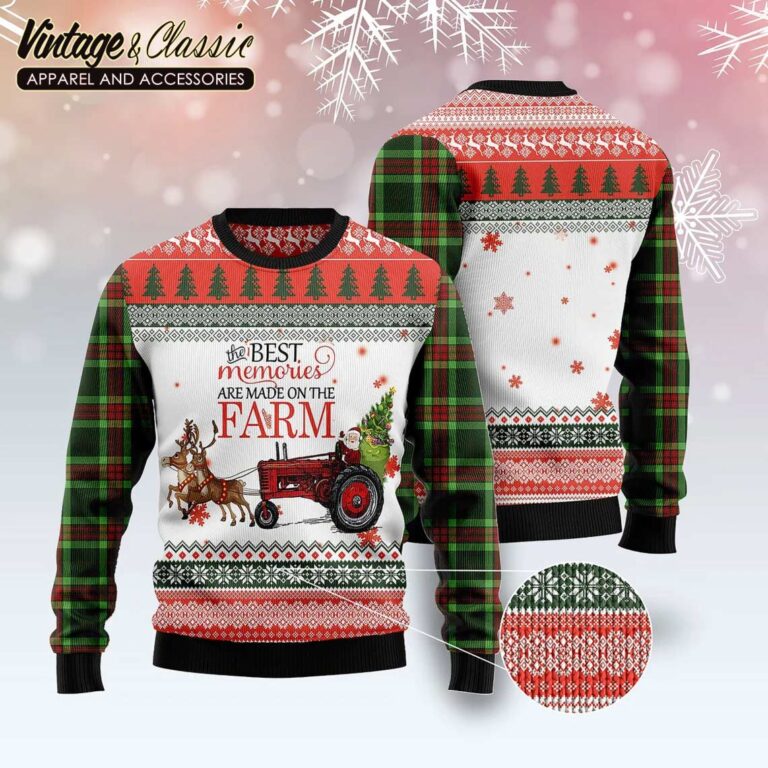 Merry Famer Ugly Christmas Sweater The Best Memories Are Made On The Farm Sweatshirt Merry Famer Ugly Christmas Sweater The Best Memories Are Made On The Farm Sweatshirt