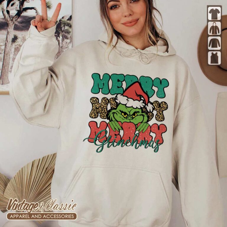 Merry Grinchmas Shirt Grinch Poses Santa Shirt Hoodie Merry Grinchmas Shirt Grinch Poses Santa Shirt Hoodie