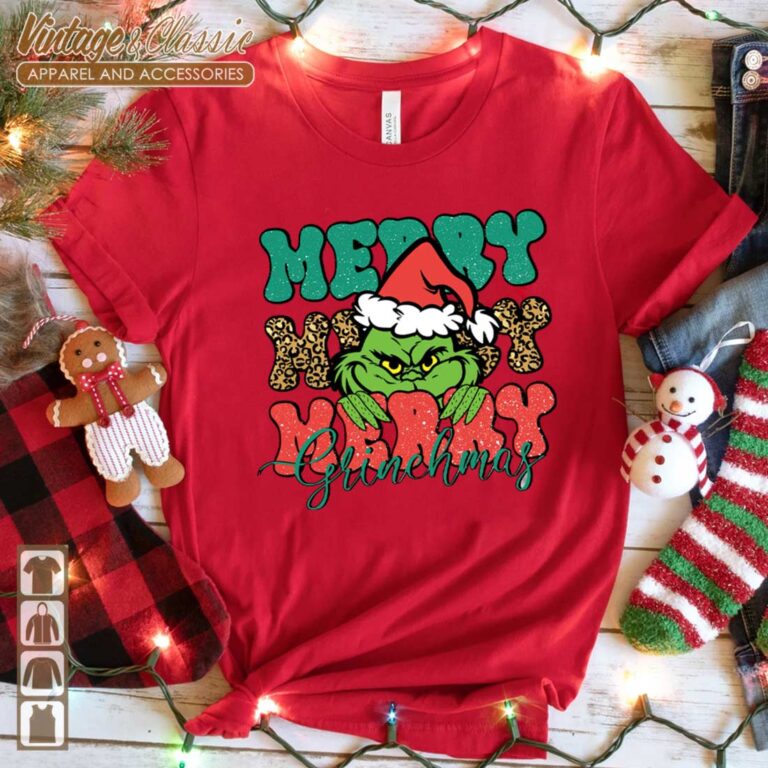 Merry Grinchmas Shirt Grinch Poses Santa TShirt Merry Grinchmas Shirt Grinch Poses Santa TShirt
