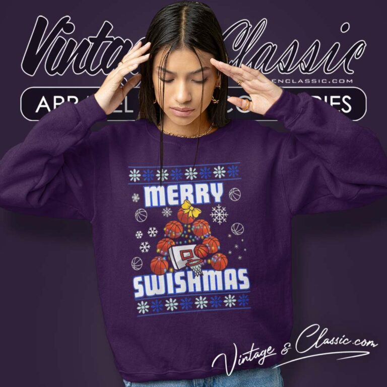 Merry Swishmas Shirt Basketball Ugly Christmas Sweatshirt Merry Swishmas Shirt Basketball Ugly Christmas Sweatshirt