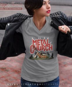 Metal Church Shirt The Human Factor 4 Metal Church Shirt The Human Factor V Neck TShirt