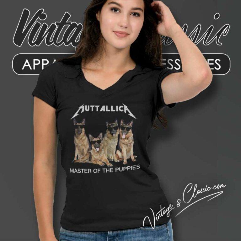 Metallica Master Of The Puppies V Neck TShirt Metallica Master Of The Puppies V Neck TShirt