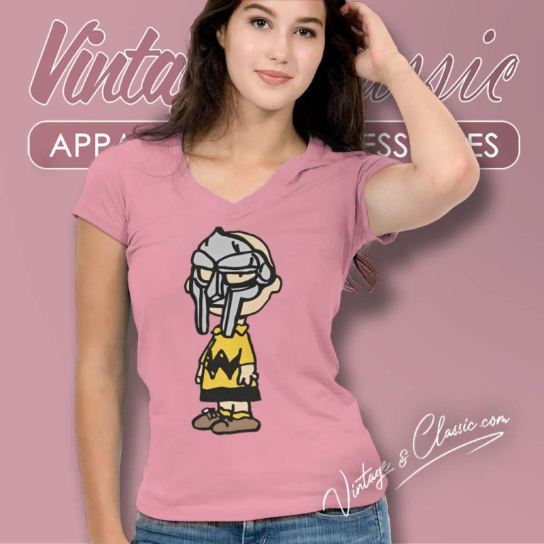 Mf Doom Charlie Brown V Neck TShirt Mf Doom Charlie Brown V Neck TShirt