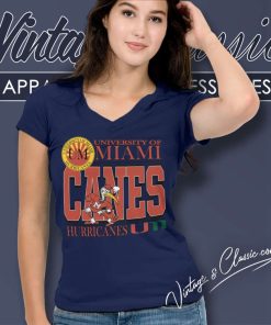 Miami Canes University Of Miami Hurricanes V Neck TShirt