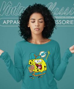 Miami Dolphin Football Spongebob Shirt 5 Miami Dolphin Football Spongebob Long Sleeve Tee