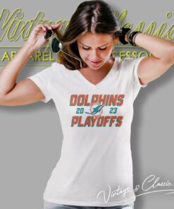 Miami Dolphins 2023 Nfl Playoffs Iconic V Neck TShirt