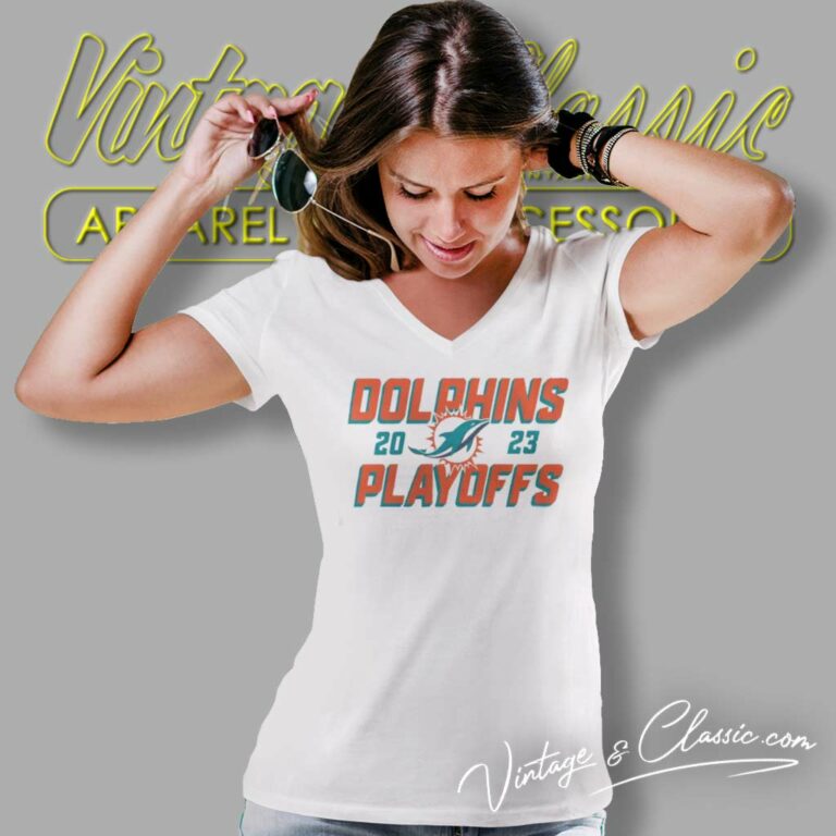 Miami Dolphins 2023 Nfl Playoffs Iconic V Neck TShirt Miami Dolphins 2023 Nfl Playoffs Iconic V Neck TShirt
