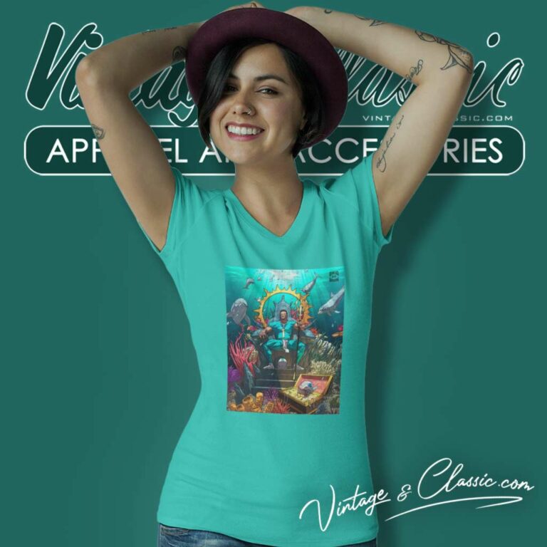 Miami Dolphins Aquaman Lost Kingdom Art V Neck TShirt Miami Dolphins Aquaman Lost Kingdom Art V Neck TShirt