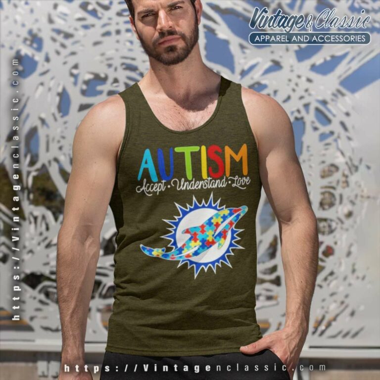 Miami Dolphins Autism Accept Understand Love 2023 Tank Top Racerback Miami Dolphins Autism Accept Understand Love 2023 Tank Top Racerback