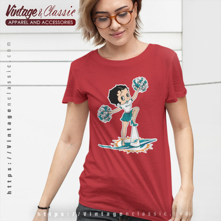 Miami Dolphins Betty Boop Cheerleader T Shirt Miami Dolphins Betty Boop Cheerleader T Shirt