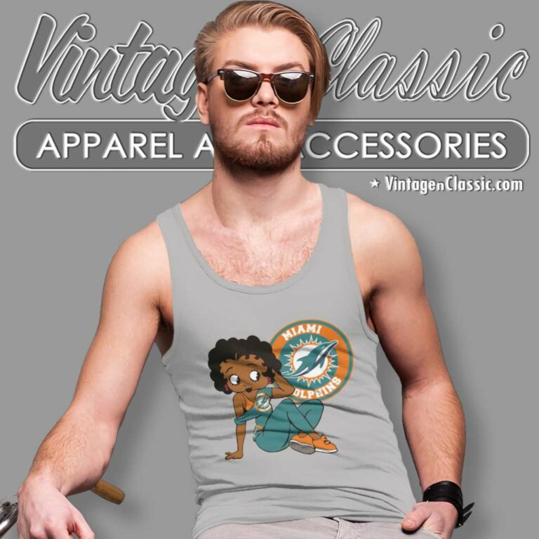 Miami Dolphins Betty Boop Tank Top Racerback Miami Dolphins Betty Boop Tank Top Racerback