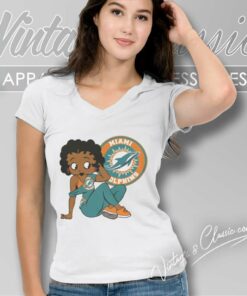 Miami Dolphins Betty Boop V Neck TShirt