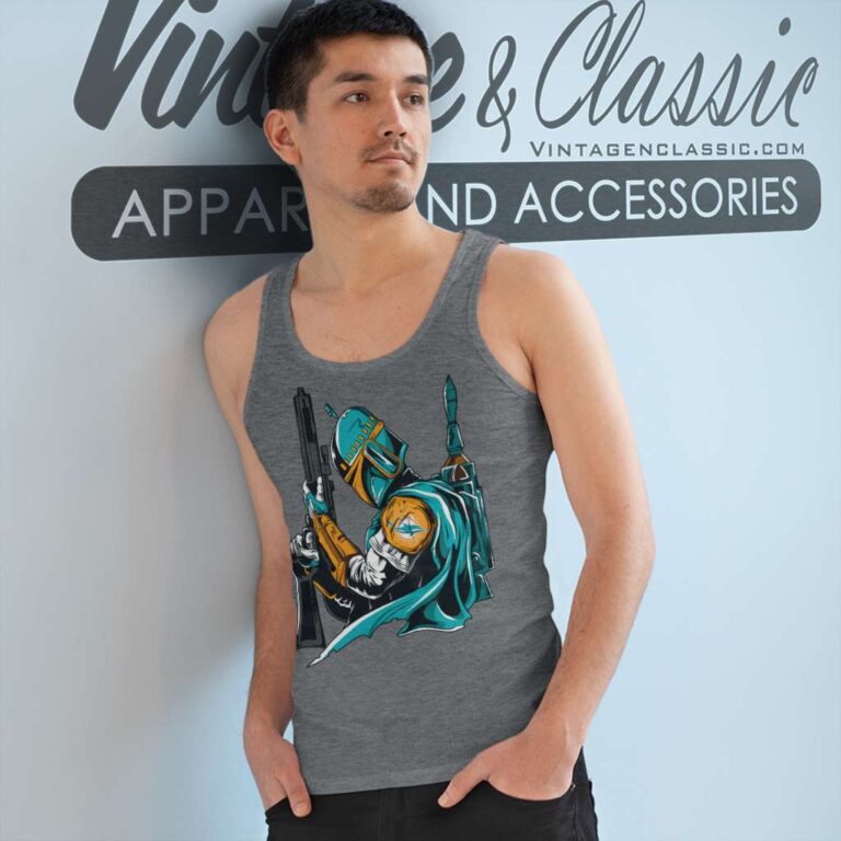 Miami Dolphins Boba Fett Star Wars Tank Top Racerback Miami Dolphins Boba Fett Star Wars Tank Top Racerback