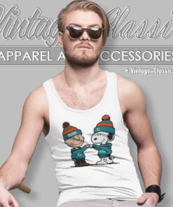Miami Dolphins Charlie Brown And Snoopy Wear Hoodie Football Tank Top Racerback