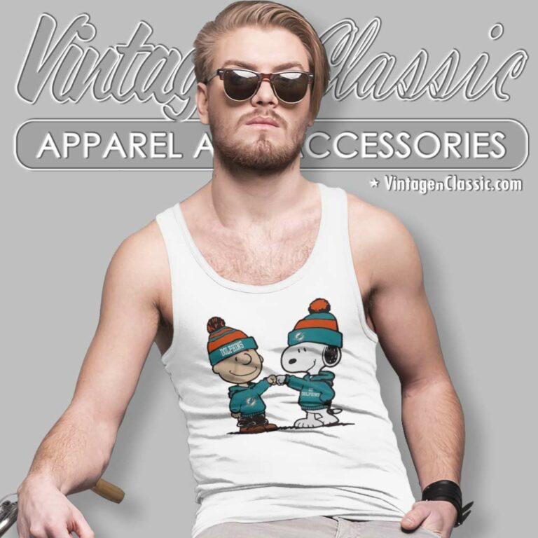 Miami Dolphins Charlie Brown And Snoopy Wear Hoodie Football Tank Top Racerback Miami Dolphins Charlie Brown And Snoopy Wear Hoodie Football Tank Top Racerback