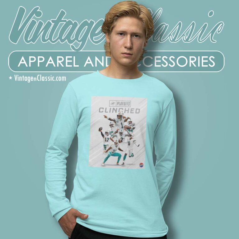 Miami Dolphins Clinched Playoffs 2023 Long Sleeve Tee Miami Dolphins Clinched Playoffs 2023 Long Sleeve Tee