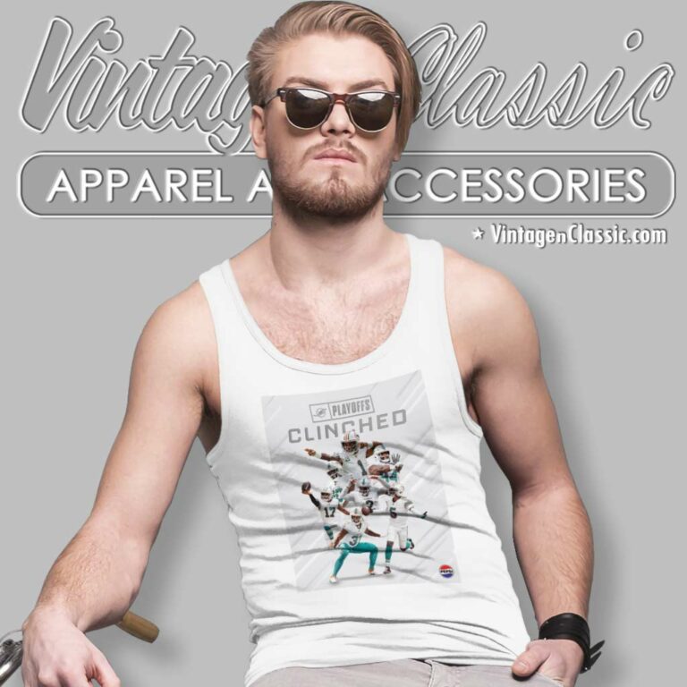 Miami Dolphins Clinched Playoffs 2023 Tank Top Racerback Miami Dolphins Clinched Playoffs 2023 Tank Top Racerback