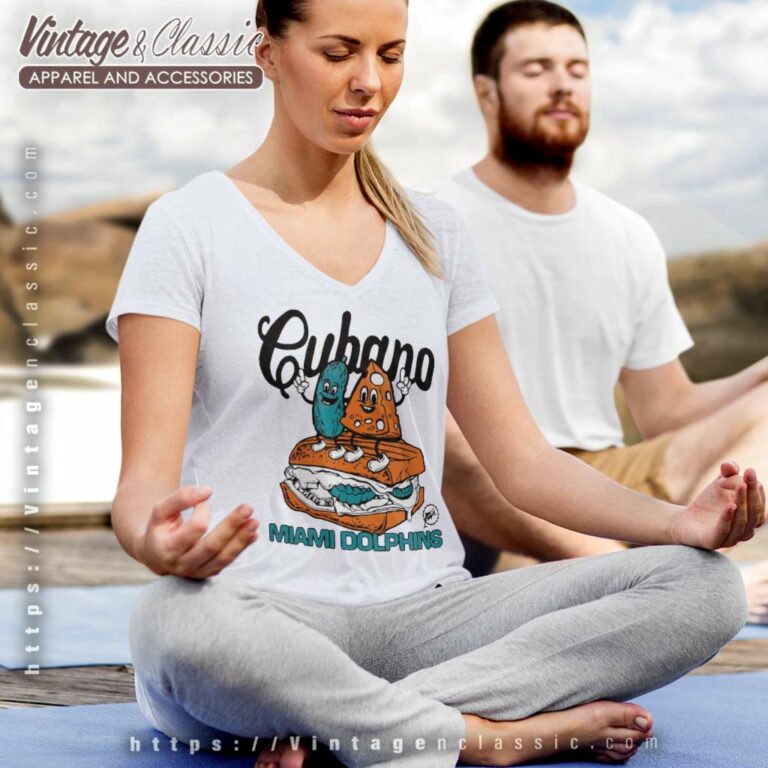 Miami Dolphins Cubano V Neck TShirt Miami Dolphins Cubano V Neck TShirt