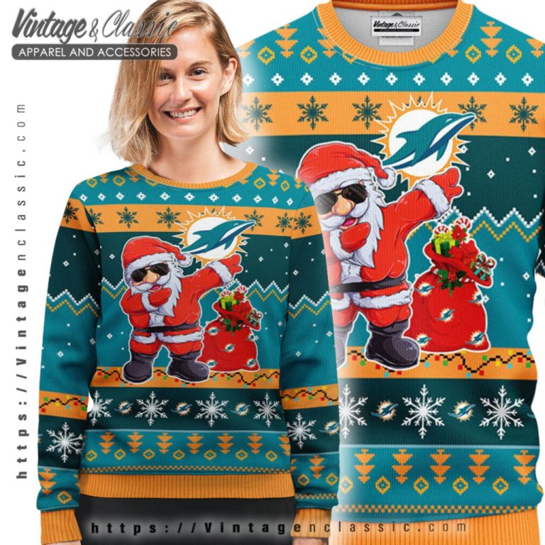 Miami Dolphins Dabbing Santa Ugly Christmas Sweater Ugly Sweater shirt Miami Dolphins Dabbing Santa Ugly Christmas Sweater Ugly Sweater shirt