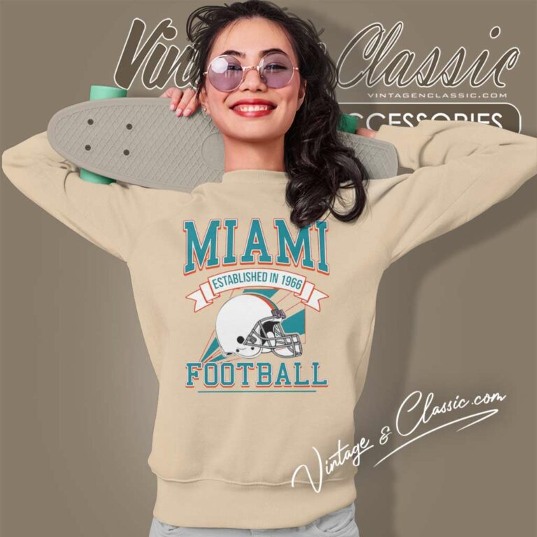 Miami Dolphins Established In 1966 Logo Football Helmet Sweatshirt Miami Dolphins Established In 1966 Logo Football Helmet Sweatshirt