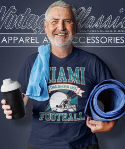 Miami Dolphins Established In 1966 Logo Football Helmet V Neck TShirt