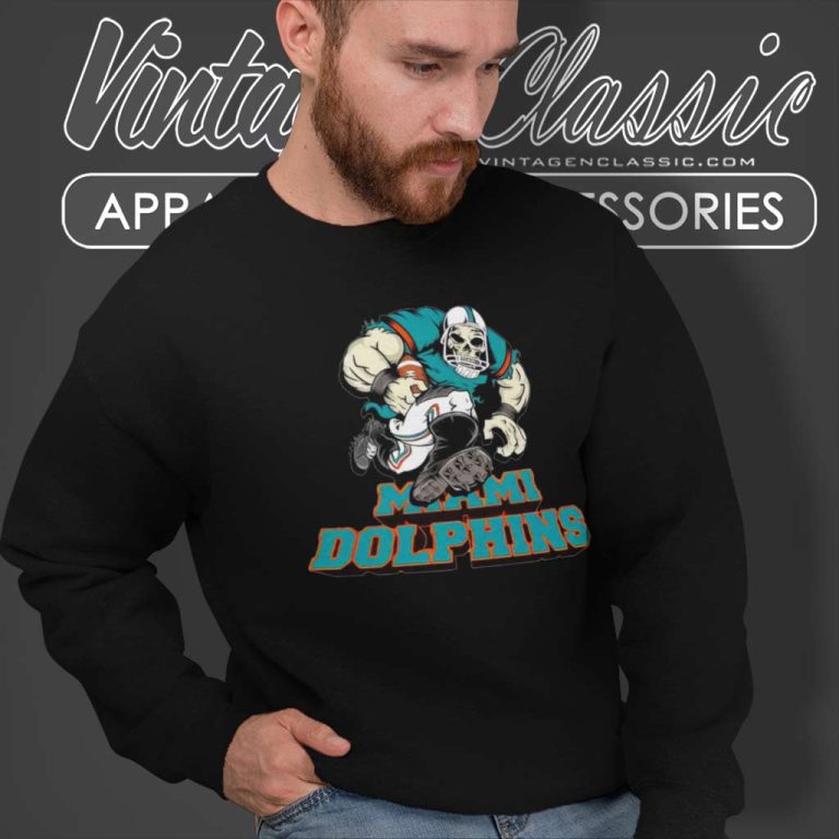 Miami Dolphins Football Troll Zombie Player Cartoon Sweatshirt Miami Dolphins Football Troll Zombie Player Cartoon Sweatshirt