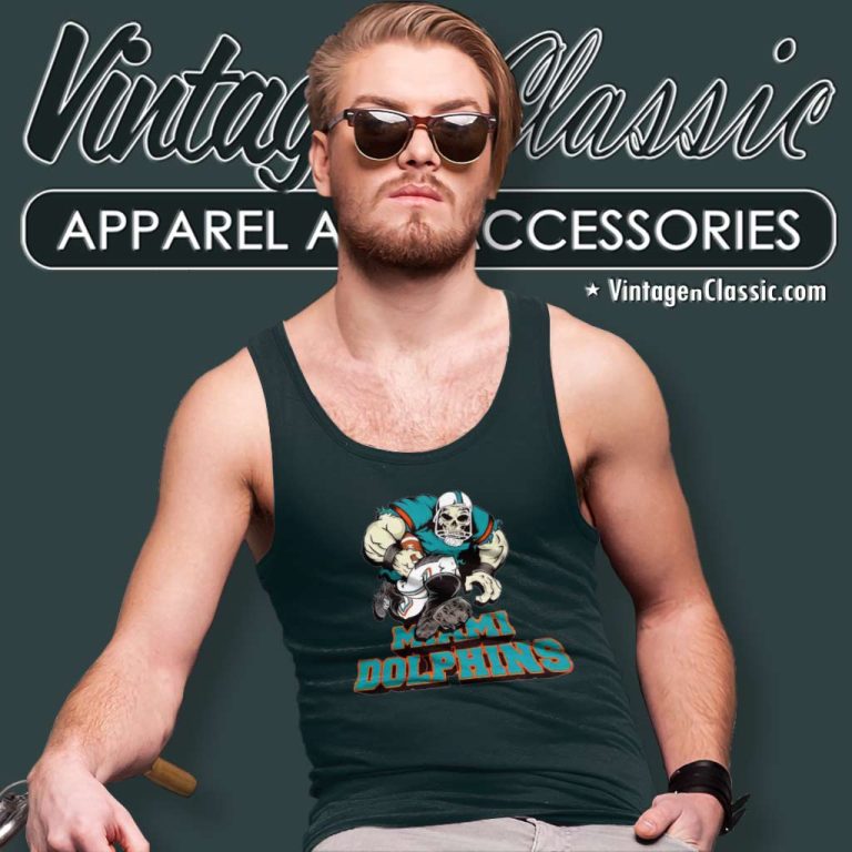 Miami Dolphins Football Troll Zombie Player Cartoon Tank Top Racerback Miami Dolphins Football Troll Zombie Player Cartoon Tank Top Racerback