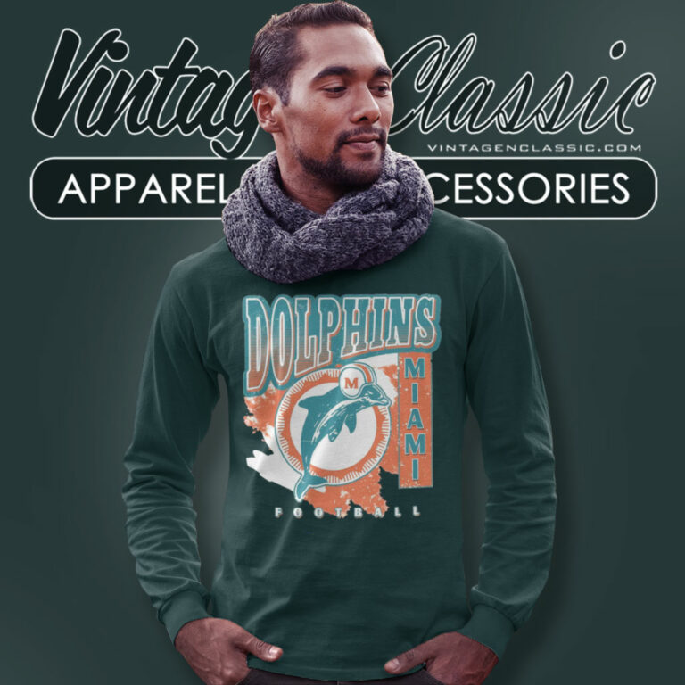 Miami Dolphins Football Vintage Long Sleeve Tee Miami Dolphins Football Vintage Long Sleeve Tee