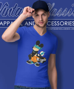 Miami Dolphins Gangster Mickey V Neck TShirt
