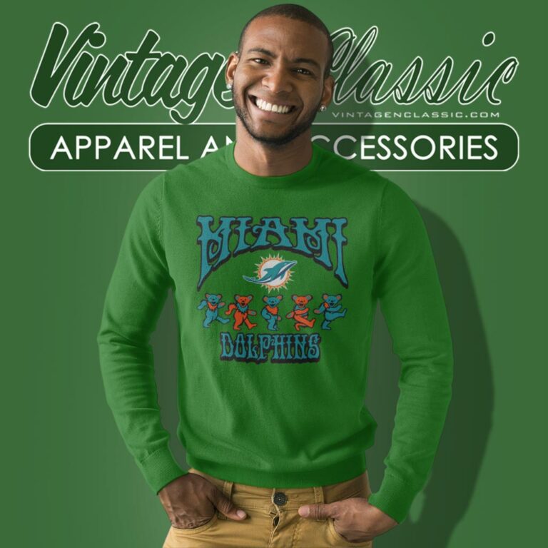 Miami Dolphins Grateful Dead Dancing Bears Sweatshirt Miami Dolphins Grateful Dead Dancing Bears Sweatshirt