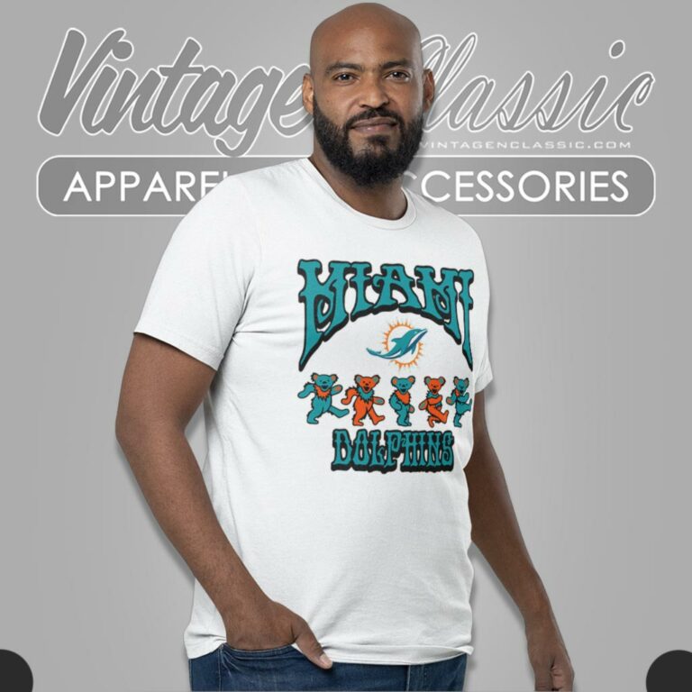 Miami Dolphins Grateful Dead Dancing Bears T Shirt Miami Dolphins Grateful Dead Dancing Bears T Shirt
