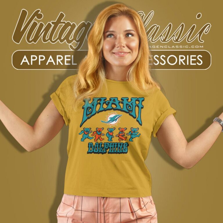Miami Dolphins Grateful Dead Dancing Bears Women T Shirt Miami Dolphins Grateful Dead Dancing Bears Women T Shirt