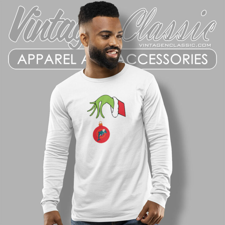 Miami Dolphins Grinch Hand Long Sleeve Tee Miami Dolphins Grinch Hand Long Sleeve Tee